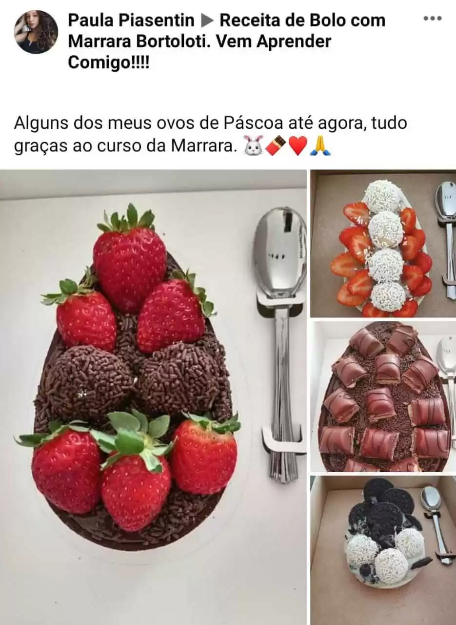 Ovo de colher com morango